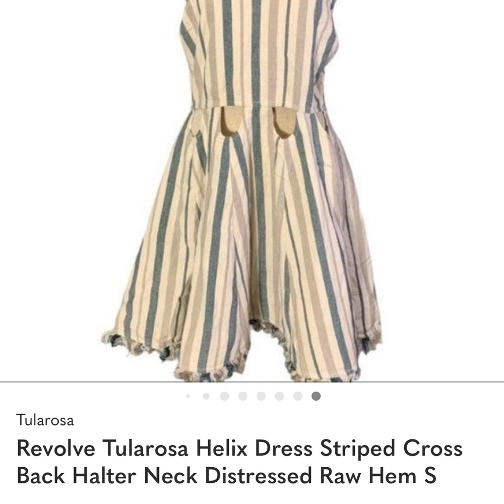 Revolve Tularosa Helix Dress Striped Cross Back Halter Neck Drewe
